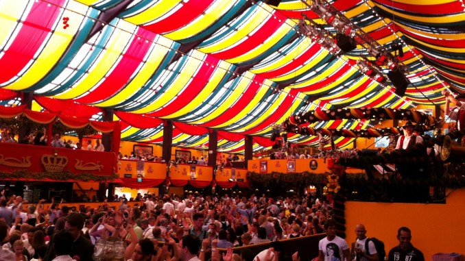 Munich Oktoberfest in the Hippodrome; beer, beer and beer